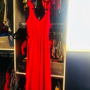Elegant Red Sleeveless Dress